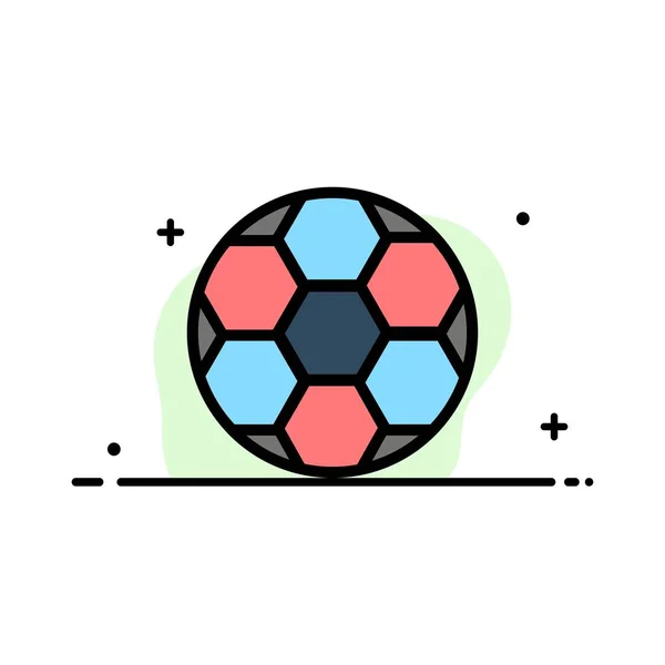 Мяч, футбол, футбол, спорт Плоская линия Заполненная икона Ve — стоковый вектор