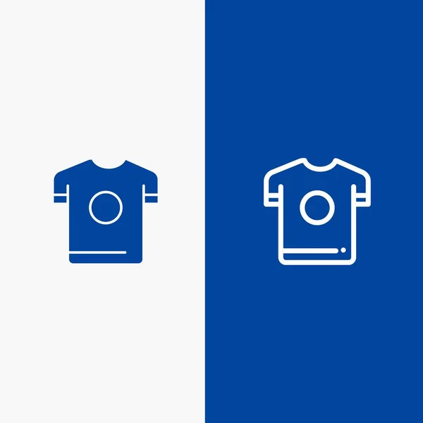 Camisa, Camisa, Desporto, Linha de Primavera e Glifo Ícone sólido Bann azul — Vetor de Stock