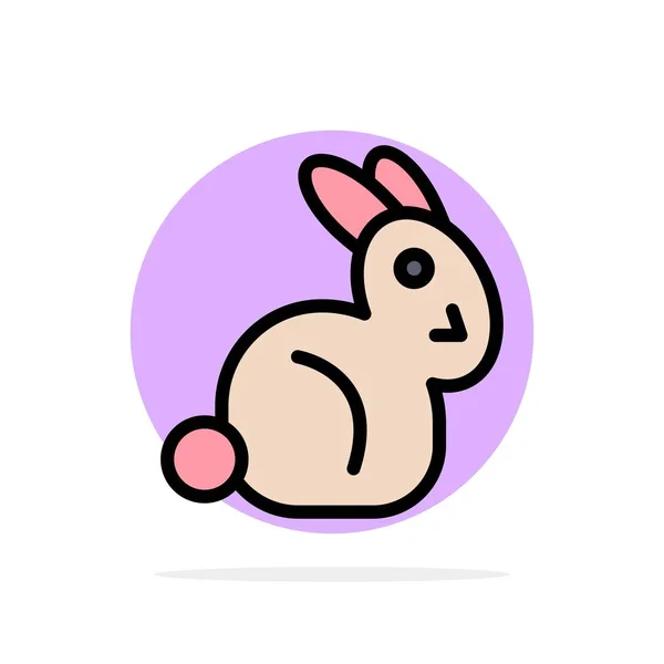 Bunny, Pasen, konijn abstract Circle achtergrond platte kleur icoon — Stockvector