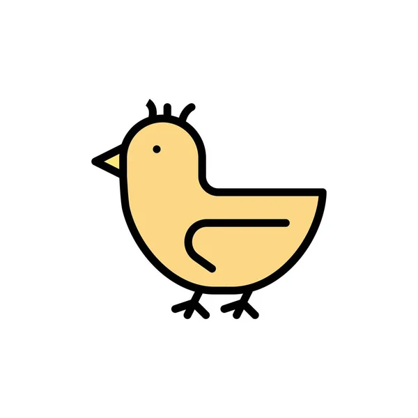 Pato, ganso, cisne, ícone de cor plana de primavera. Banner do ícone do vetor T — Vetor de Stock