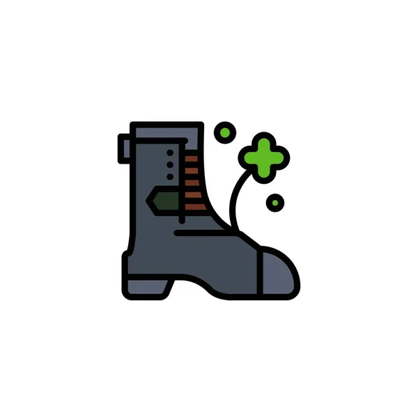 Sepatu, Sepatu, Irlandia Business Logo Template. Warna Rata - Stok Vektor