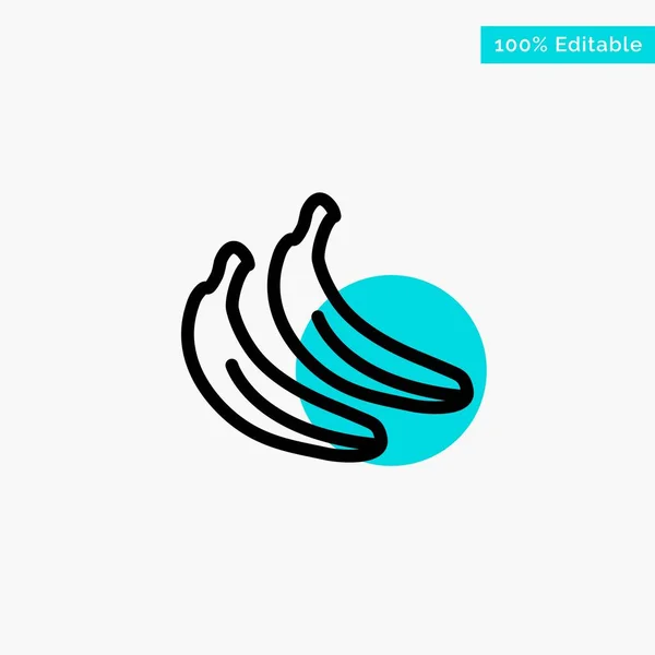 Banana, Food, Fruit turquoise highlight circle point Vector icon