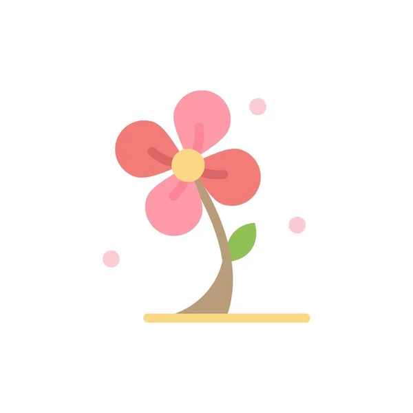 Flora, Floral, Flor, Naturaleza, Primavera Icono de Color Plano. Vector i — Vector de stock