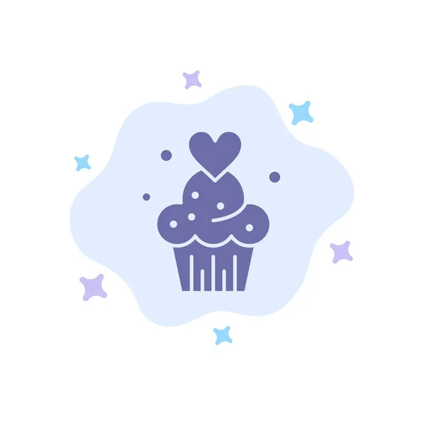 Bolo, Cupcake, Muffins, Assado, Doces Ícone Azul em Clou Abstrato — Vetor de Stock