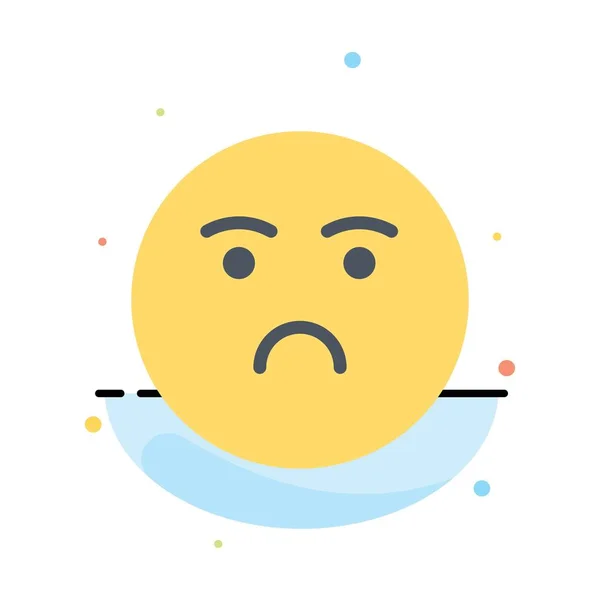 Emojis, Emotion, Feeling, Sad Abstract Flat Color Icon Template