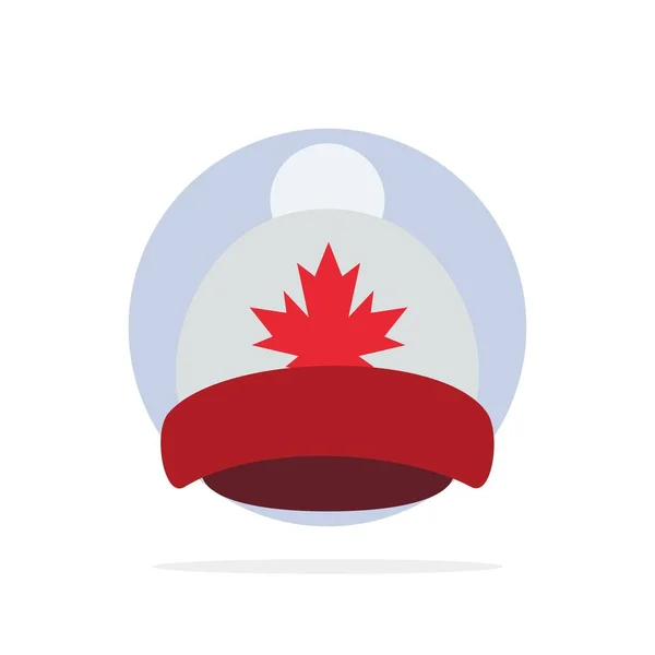 Mössa, keps, Leaf, Kanada abstrakt cirkel bakgrund platt färg ICO — Stock vektor