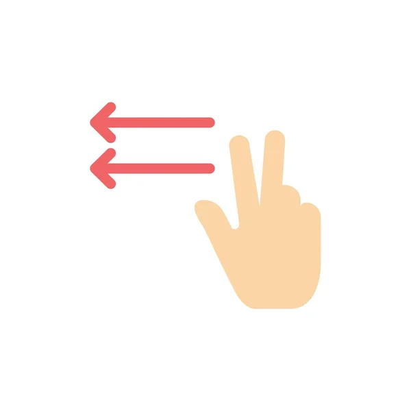 Fingers, Gesture, Lefts Flat Color Icon. Bandiera icona vettoriale Tem — Vettoriale Stock