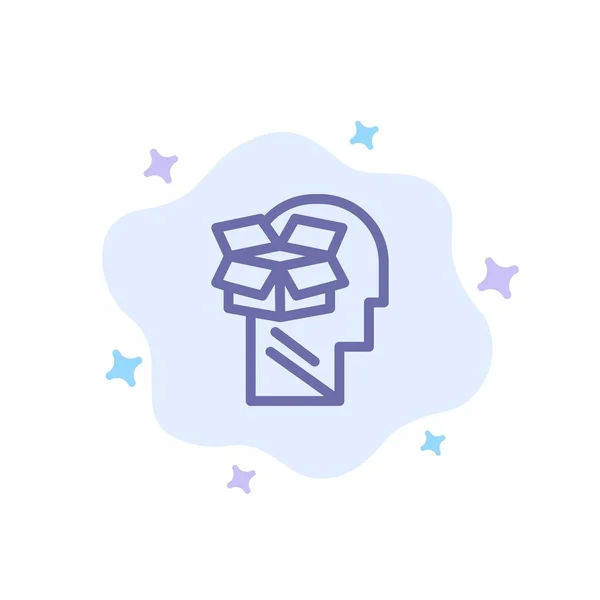 Caja, Unbox, Datos, Usuario, Hombre icono azul en la nube abstracta Backgro — Vector de stock