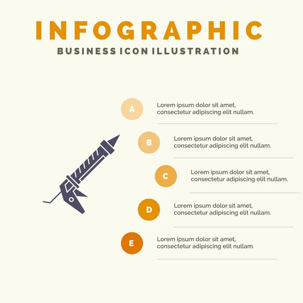 Sealant, Gun, Repair, Construction, Utensils Solid Icon Infograp — Stock Vector