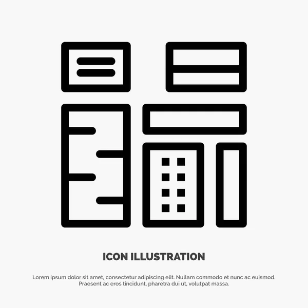 Werbung, Inhalt, Feature, native, Premium Line Icon Vektor — Stockvektor