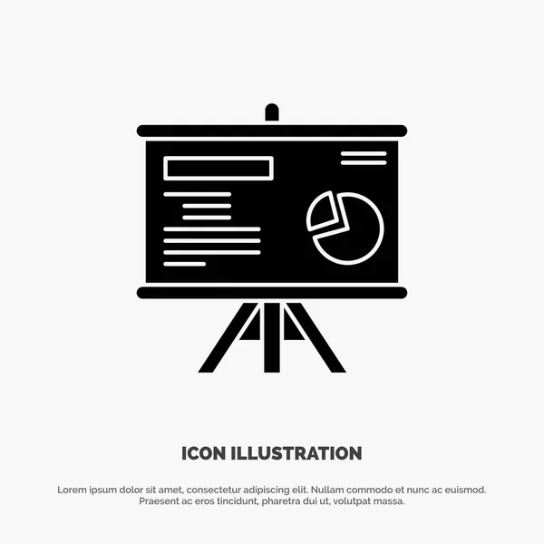 Presentation, Board, Projector, Graph solid Glyph Icon vector — Stock Vector