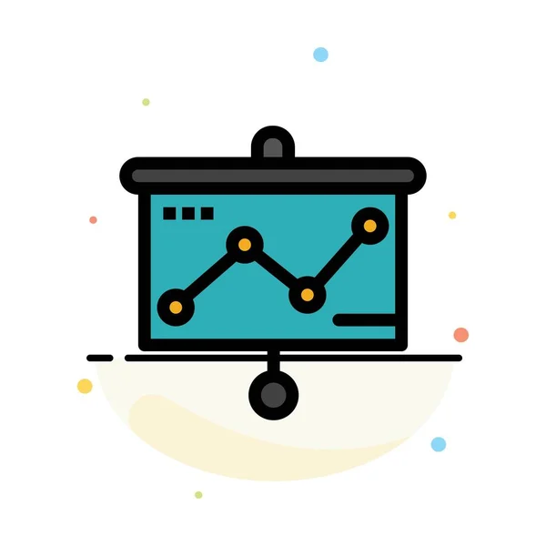 График, презентация, график, проектор иконка плоского цвета T — стоковый вектор