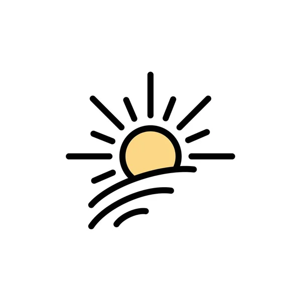 明るさ、光、太陽、スプリングフラットカラーアイコン。ベクトルアイコン禁止 — ストックベクタ