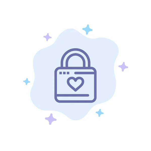 Lock, Locker, Heart, Heart Hacker, Heart Lock Blue Icon on Abstr — Stock Vector