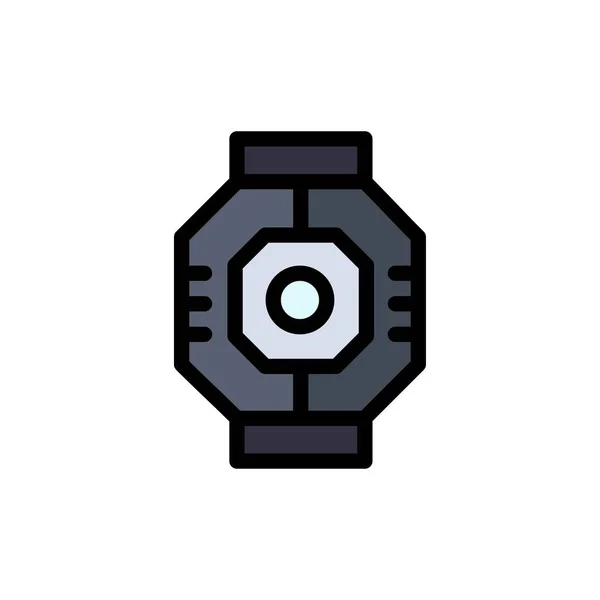 Airlock, capsule, component, module, Pod platte kleur pictogram. Vecto — Stockvector