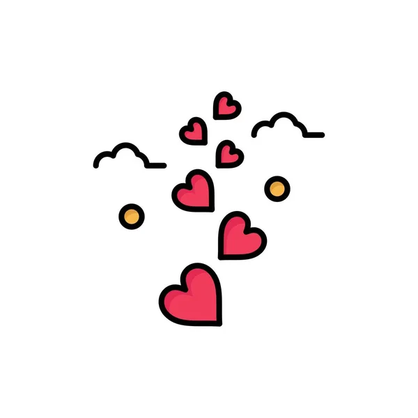 Corazones, Amor, Amar, Icono de color plano de la boda. Vector icono bann — Archivo Imágenes Vectoriales