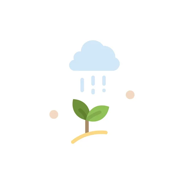 Cloud Rain, Cloud, Nature, Spring, Rain  Flat Color Icon. Vector — Stock Vector