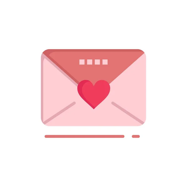 SMS, αγάπη, γάμος, καρδιά επίπεδη χρώμα Icon. Διάνυσμα εικονίδιο banner T — Διανυσματικό Αρχείο