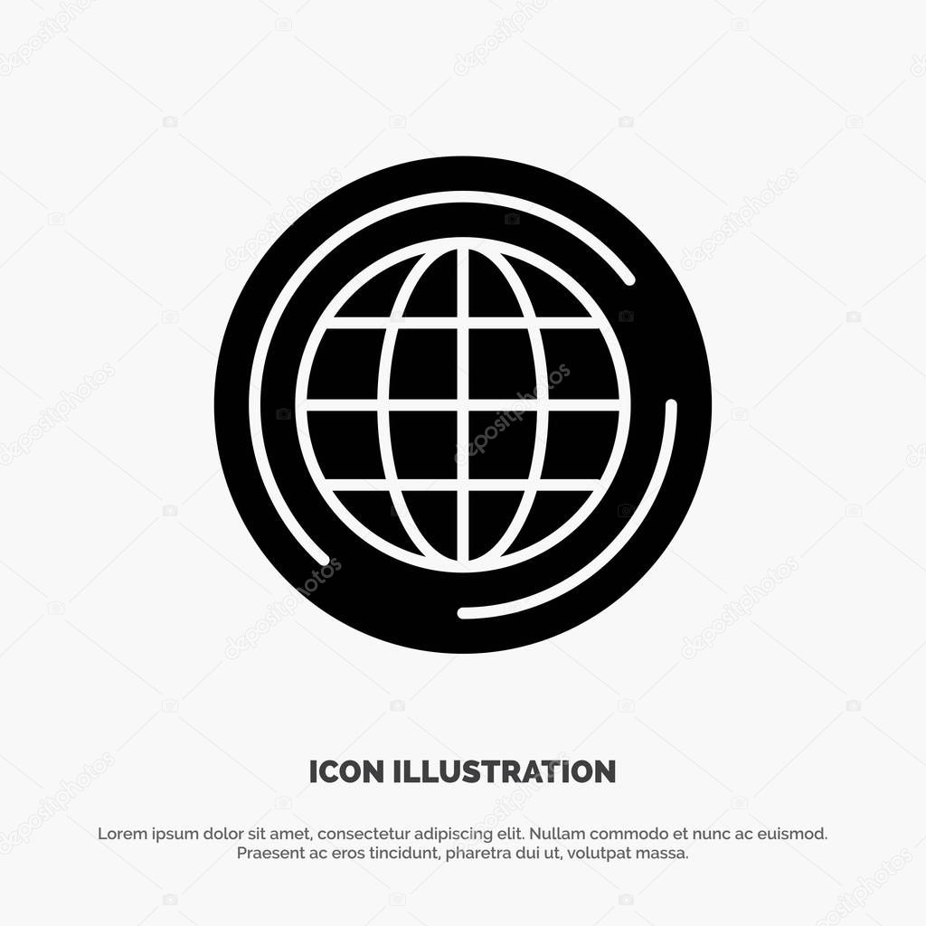 World, Globe, Big, Think solid Glyph Icon vector