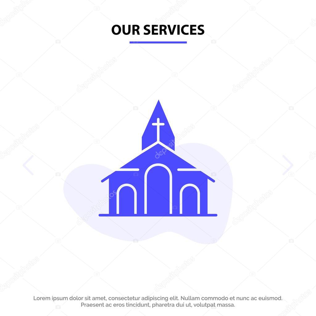 Our Services Building, Christmas, Church, Spring Solid Glyph Ico
