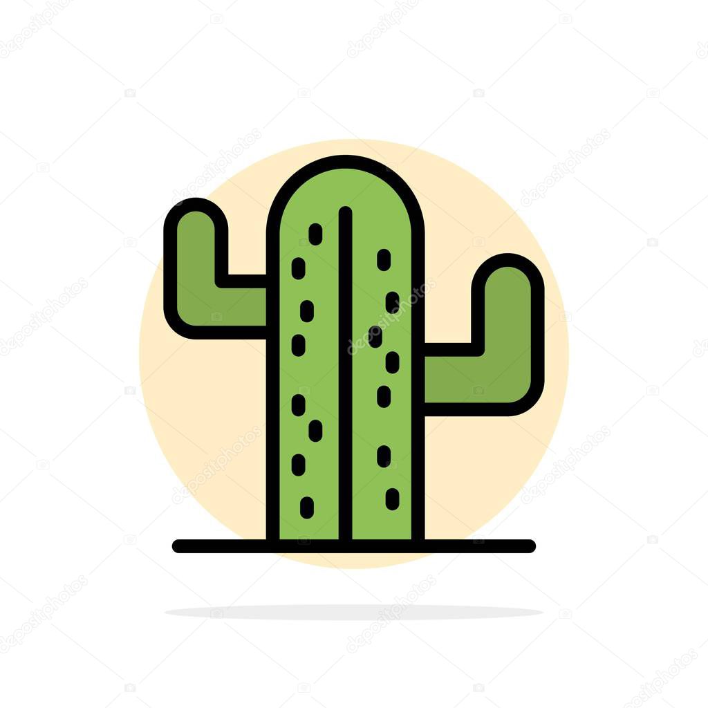 Cactus, Usa, Plant, American Abstract Circle Background Flat col