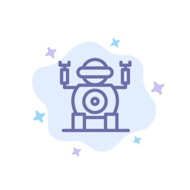 Soyut Bulut Arka Planda Robot, Teknoloji, Oyuncak MaviSi Simgesi