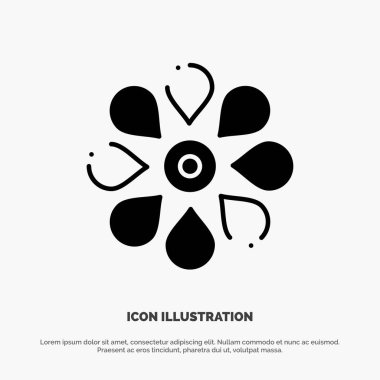Çiçek, Güneş Çiçeği, Çiçek, Doğa, Bahar katı Glyph Icon vect