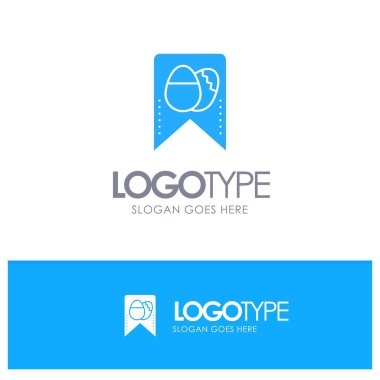 Tag, Paskalya, yumurta mavi sağlam logo tagline için yer