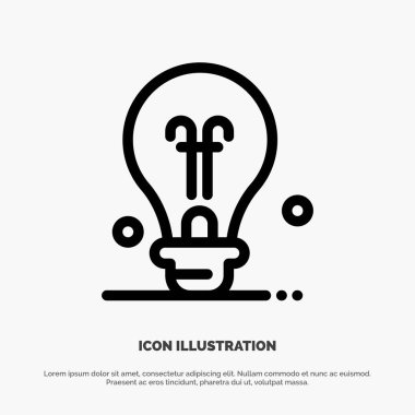 Ampul, Eğitim, Fikir Hattı Simge Vektör