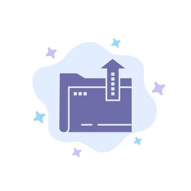 Soyut Bulut Geri Klasör, Belge, Dosya, Depolama Mavi Simge