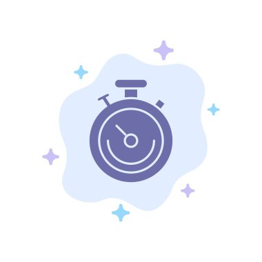 Saat, Spor, Kronometre, Soyut Bulut Backg'de Zaman Mavisi Simgesi