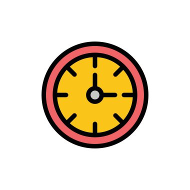 Alarm, Saat, Kronometre, Time Flat Renk Simgesi. Vektör simgesi afiş Şablonu
