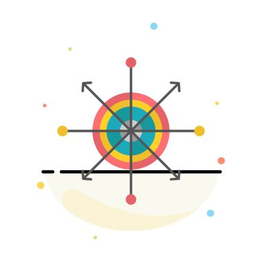 Odak, Pano, Dart, Ok, Hedef Soyut Düz Renk Simge Templ