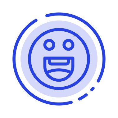Emojis, Mutlu, Motivasyon Mavi Noktalı Çizgi Simgesi