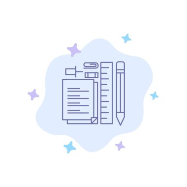 Sabit, Kalem, Kalem, Not Defteri, Soyut Clou Üzerinde Mavi Simge Pin