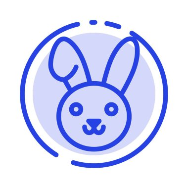 Bunny, Paskalya, Tavşan MaviSi Noktalı Çizgi Simgesi