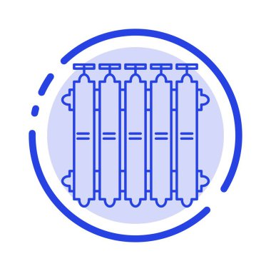 Radyatör, Isıtma, Batarya, Sıcak, Isı Mavi Noktalı Hat Ico