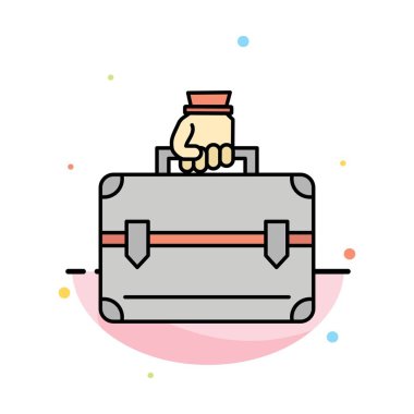 Para, Evrak Çantası, Kasa, Çanta Soyut Düz Renk Simgesi Şablonu