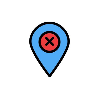 Konum, Harita, Navigasyon, Düz Renk Simgesini Sabitle. Vektör simgesi yasağı