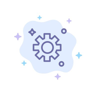 Soyut Bulut Arka Planında Dişli, Ayar, Dişli mavi simgesi