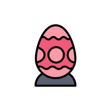 Dekorasyon, Paskalya, Paskalya yumurtası, yumurta düz renk simgesi. Vektör ico