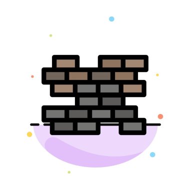 Tuğla, Tuğla, Duvar Soyut Düz Renk Simge Şablonu