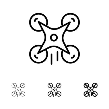 Teknoloji, Drone, Kamera, Görüntü Kalın ve ince siyah çizgi simgesi s