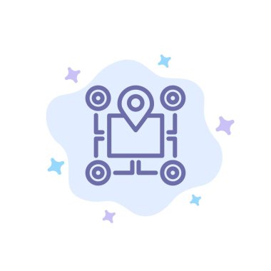 Konum, harita, çip, alan, Işaretçi, soyut bulutta mavi simge