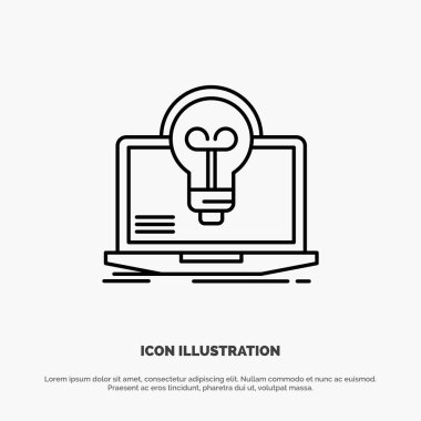 Ampul, Başarı, Dizüstü Bilgisayar, Ekran, Dosya Satırı Simge Vektör