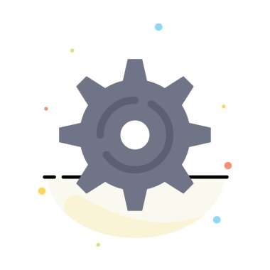 Internet, Dişli, Soyut Düz Renk Simgesi Şablonu Ayarı