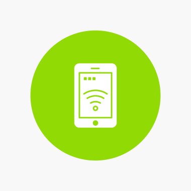 Mobil, İşaret, Servis, Wifi beyaz glyph simgesi