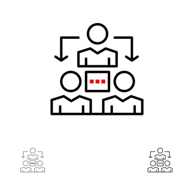 Bağlantı, Toplantı, Ofis, İletişim Kalın ve ince siyah l