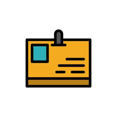 Kart, kimlik kartı, kimlik, pass düz renk simgesi. Vektör simgesi bann