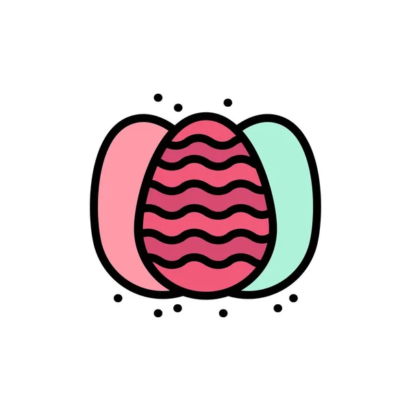 Αυγό, Πάσχα, κουνέλι, φύση επίπεδη χρώμα Icon. Σύμβολο διανυσματικού πλαισίου — Διανυσματικό Αρχείο